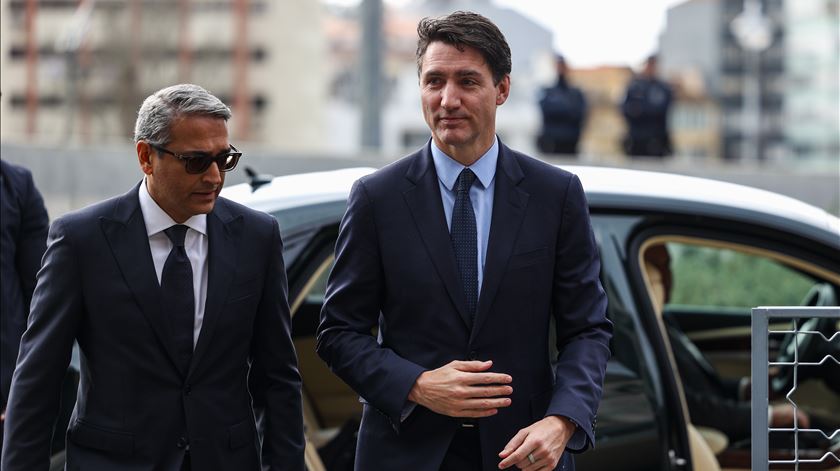 O primeiro-ministro canadiano Justin Trudeau na cerimónia fúnebre de Aga Khan. Foto: Miguel A.lopes/Lusa