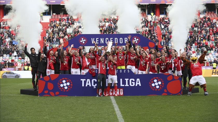 Águias conquistaram a quinta Taça da Liga do seu historial. Foto: Paulo Cunha/Lusa