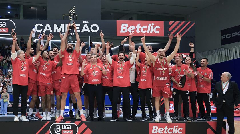 Benfica campeão de Basquetebol 2025. Foto: Manuel Fernando Araújo/Lusa