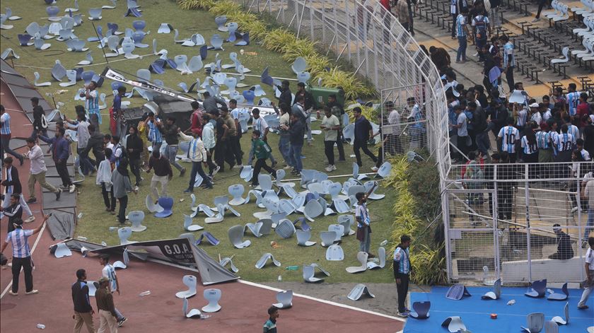 Digressão de Messi na Índia começou mal. Foto: Piyal Adhikary/EPA