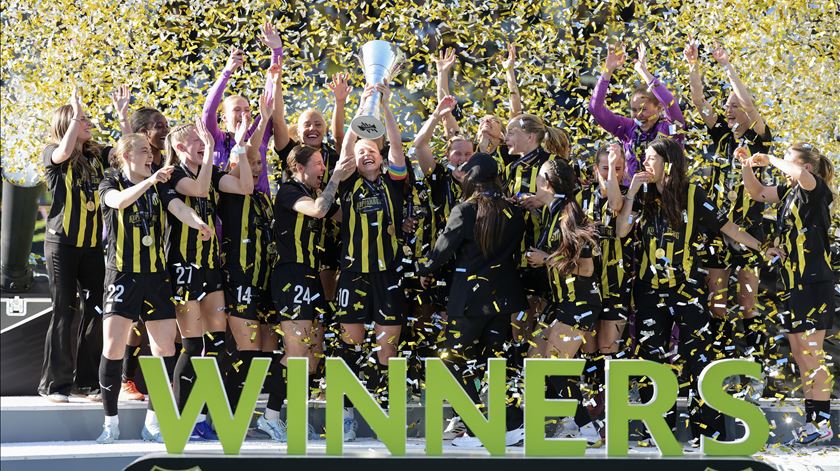 Hacken conquista Taça Europa, futebol feminino. Foto: Adam Ihse/EPA Hacken conquista Taça Europa, futebol feminino. Foto: Adam Ihse/EPA