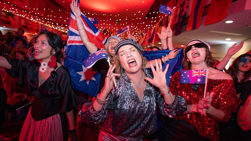 Australia`s annual Eurovision Broadcast Party viewing event in Sydney. Foto: Nadir Kinani/EPA