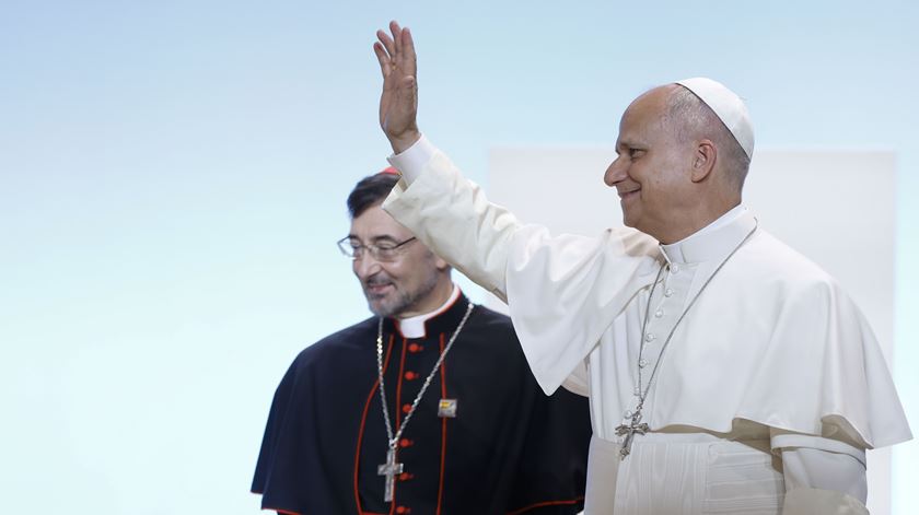 Papa despede-se de Madrid em encontro com voluntários.. Foto: Javier Lizon / Pool/EPA