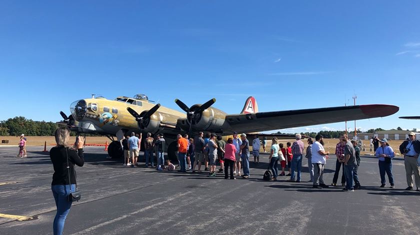 Avião B-17 que caiu no Conneticut. Foto do dia 29 de Setembro, num festival em New Hampshire. Foto: Marco Gonçalves