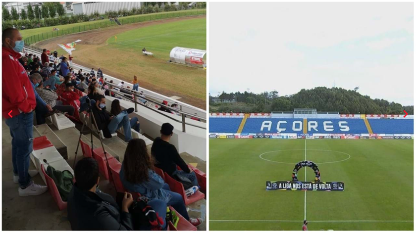 Futebol nos Açores. Frames: TVI 24 e Sport TV