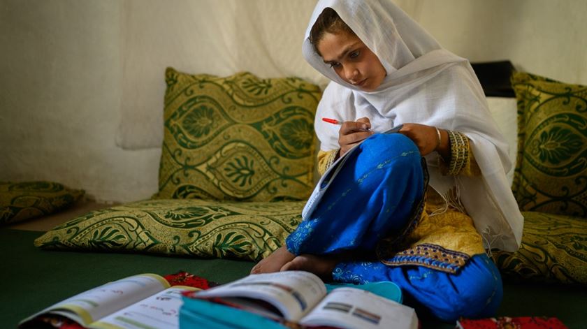 Menina afegã concentrada nos estudos é a foto do ano da Unicef