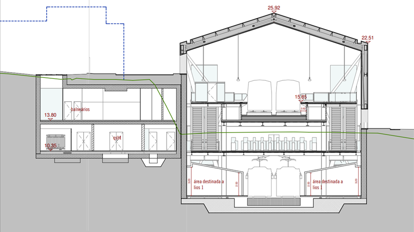 Esquema da estação de Alcântara, com Metro de Lisboa em cima e LIOS para Oeiras em baixo. Imagem: Metro de Lisboa
