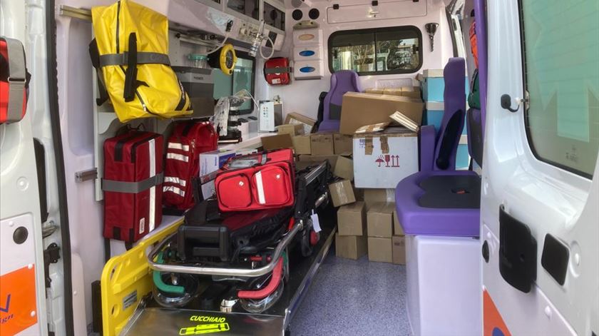 Ambulância entregue pelo enviado do Papa à Ucrânia. Foto: José Pedro Frazão/RR