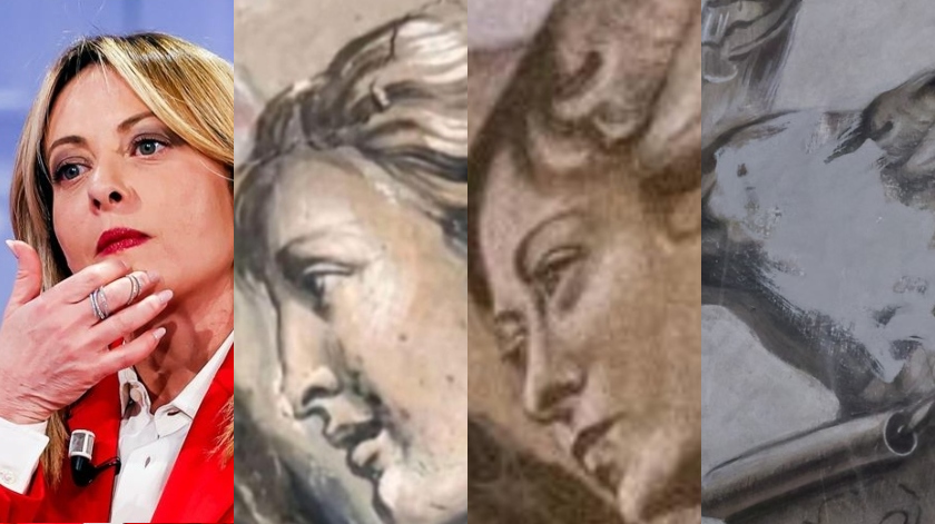 "Anjo Meloni" apagado. Fresco restaurado em Roma envolvido em polémica