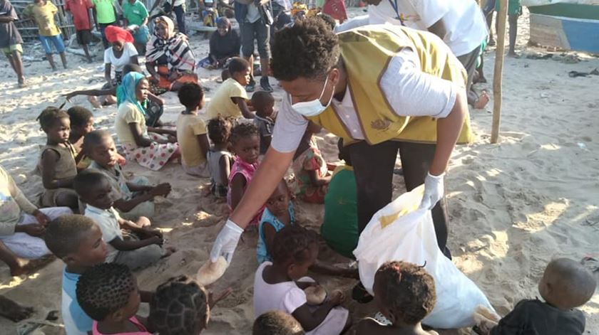 Ajuda aos deslocados de Cabo Delgado. Foto: Facebook da Irmã Blanca