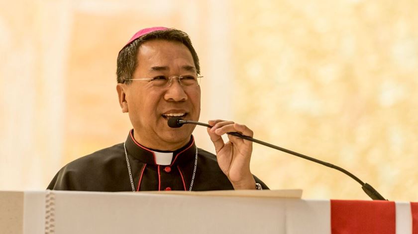 O arcebispo John Du na Basílica da Santíssima Trindade, em Fátima. Foto: AIS