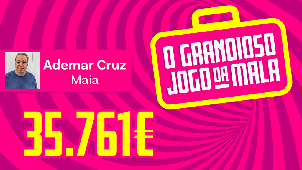 O Ademar Cruz ganhou 35.761€ n'O Grandioso Jogo da Mala