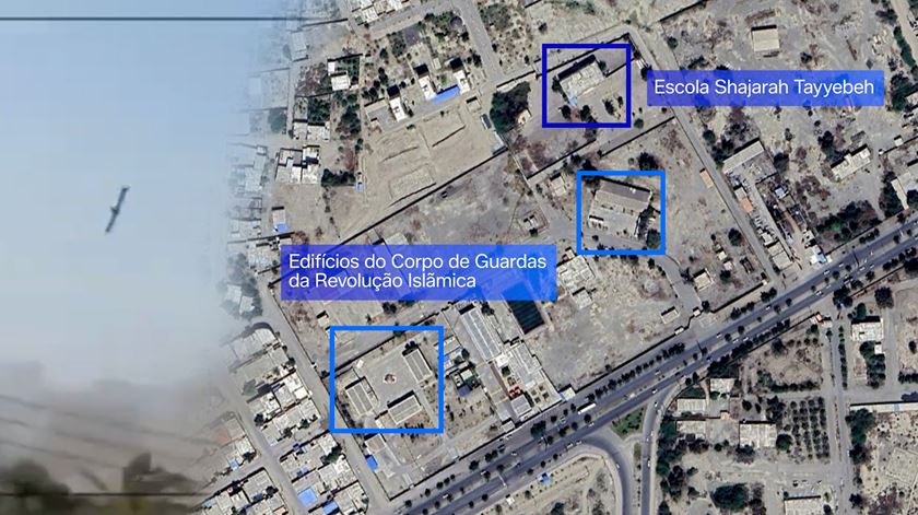 Novas imagens: míssil dos EUA junto a escola iraniana