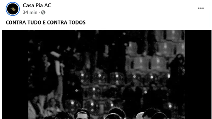 Casa Pia deixa mensagem no Instagram. Foto: Instagram