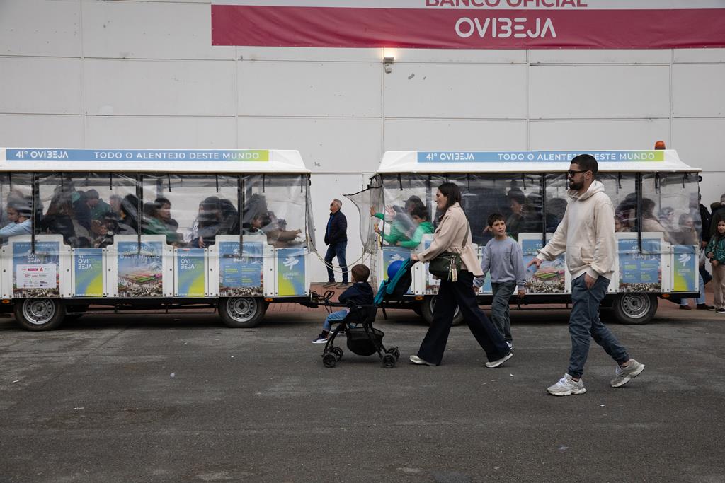 No exterior dos pavilhões, no recinto de 10 hectares, há espaços de equitação, expositores de máquinas agrícolas, roulotes de farturas e até um comboio de passeio. Foto: Catarina Santos/RR No exterior dos pavilhões, no recinto de 10 hectares, há espaços de equitação, expositores de máquinas agrícolas, roulotes de farturas e até um comboio de passeio. Foto: Catarina Santos/RR