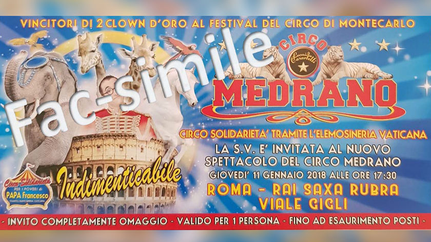  Bilhete para os convidados. Imagem: Vaticano