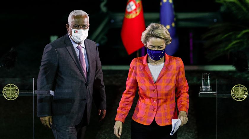 António Costa e Ursula Von der Leyen deram ontem uma conferência de imprensa em São Bento. Foto: António Cotrim/Lusa