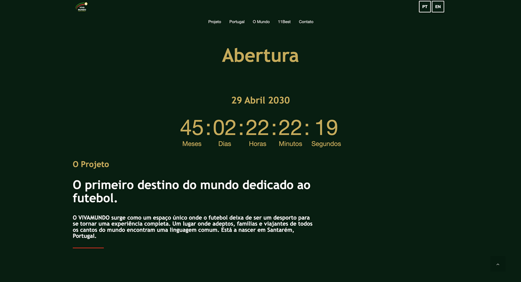 Countdown para a abertura de portas do VivaMundo. Foto: Site VivaMundo Countdown para a abertura de portas do VivaMundo. Foto: Site VivaMundo