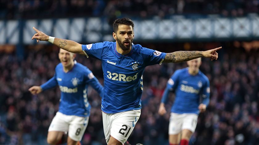 Candeias marcou 14 golos pelo Rangers, em duas épocas na Escócia Foto: Graham Stuart/PA Images