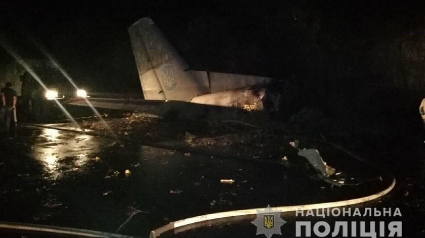 Uma fotografia da polícia ucraniana mostra os destroços do aparelho. Foto: Polícia Nacional da Ucrânia