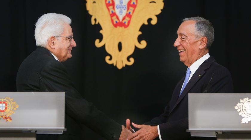 Marcelo recebeu em Belém o presidente de Itália, Sergio Mattarella. Foto: André Kosters/Lusa