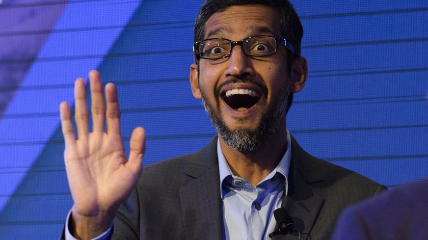 Sundar Pichai, o CEO da Google, está em Davos. Foto: Gian Ehrenzeller/EPA