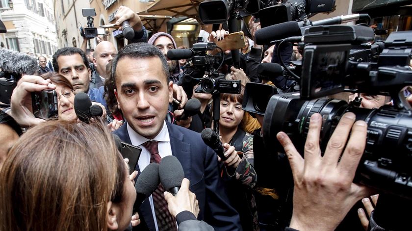 Di Maio é o líder do MoVimento 5 Estrelas, que integra o Governo de coligação em Itália. Foto: Giuseppe Lami/EPA