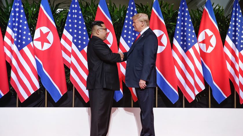 Trump e Kim. Foto: Kevin Lim/EPA/The Straits Times/SPH Singapura