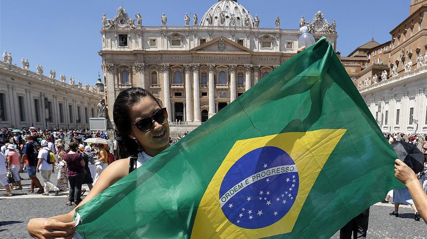 Peregrina do Brasil no Vaticano, praça de São Pedro. 08-07-18. Foto: Riccardo Antimiani/EPA