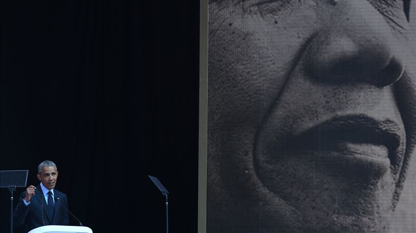 Barack Obama no centenário do nascimento de Nelson Mandela. Foto; EPA