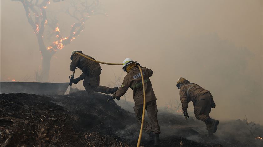 Incêndio agravou-se durante a tarde desta segunda-feira. Foto: Miguel A. Lopes/Lusa