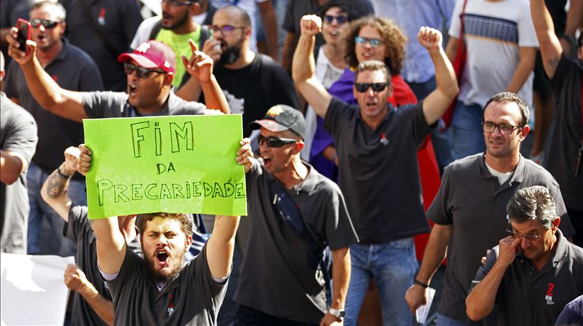 Manifestação de estivadores em Lisboa - precariedade Foto: António Pedro Santos/Lusa