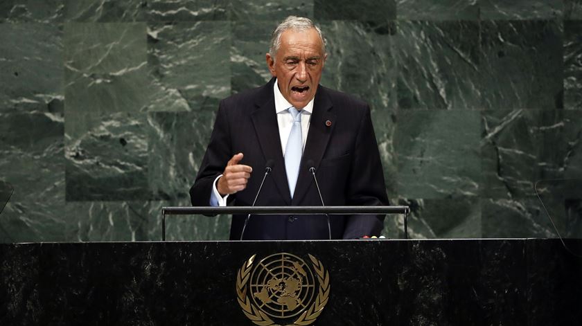 Marcelo discursa na ONU. Foto: Peter Foley/EPA