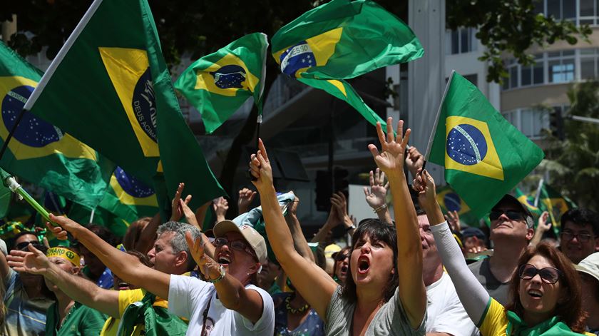 Manifestação pró-Bolsonaro. Foto: Marcelo Sayao/EPA