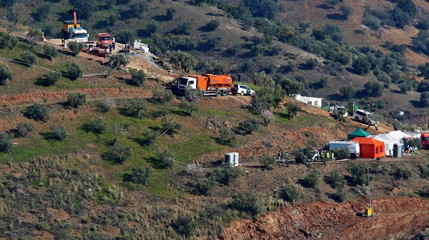 Resgate de Julen, menino que caiu num buraco de mais de 100 metros em Toletán, Málaga, Espanha. Foto: Álvaro Cabrera/EPA