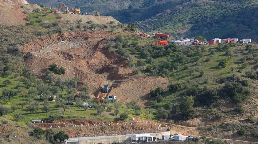 Resgate de Julen, menino que caiu num buraco de mais de 100 metros em Toletán, Málaga, Espanha. Foto: Álvaro Cabrera/EPA