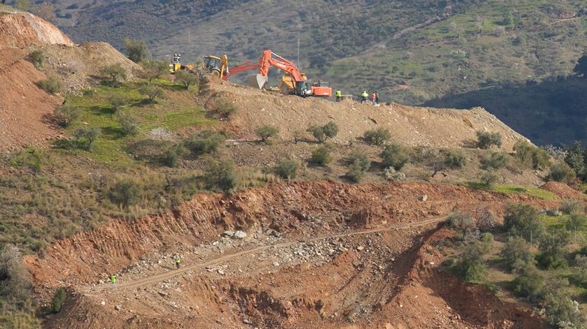 Resgate de Julen, menino que caiu num buraco de mais de 100 metros em Toletán, Málaga, Espanha. Foto: Álvaro Cabrera/EPA