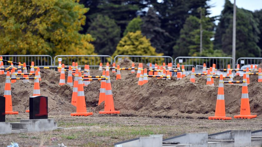 Vista do cemitério de Memorial Park em Christchurch, na Nova Zelândia, onde serão enterradas as 50 vítimas do ataque. Foto: Mick Tsikas/EPA