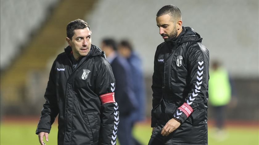 Micael Martins Sequeira e Ruben Amorim sporting de braga Foto: Miguel A. Lopes/Lusa