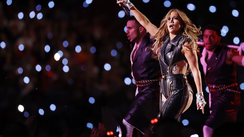 Jennifer Lopez no intervalo do Super Bowl 2020 Foto: John G Mabanglo/EPA