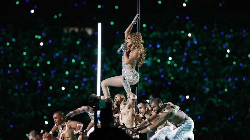 Jennifer Lopez no intervalo do Super Bowl 2020 Foto: John G Mabanglo/EPA