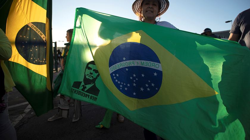 Apoiantes de Bolsonaro em Brasília. Foto: Joédson Alves/EPA