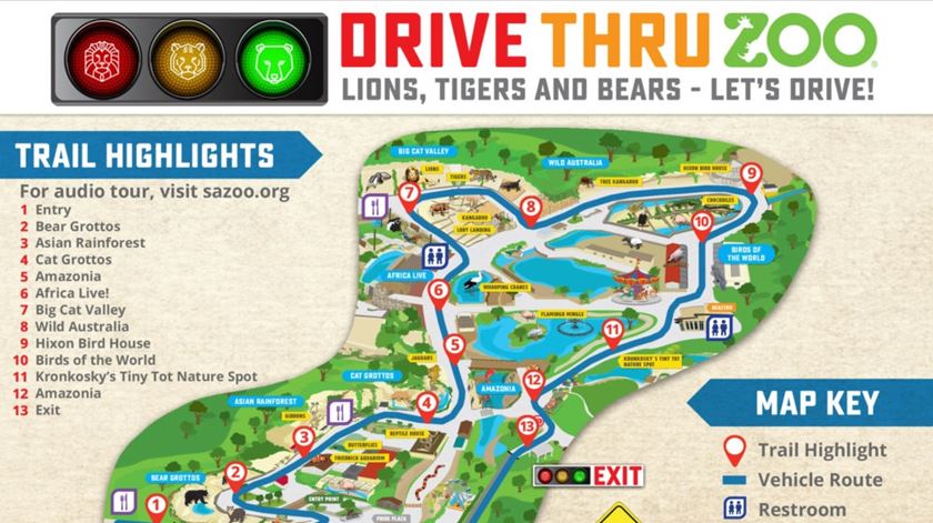 Zoo no Texas reabre portas para visitas "drive-thru"