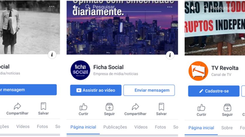 No comunicado, o Facebook divulgou algumas das páginas apagadas.