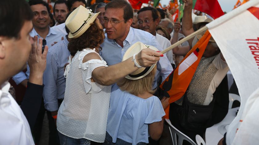 Passos Coelho à chegada ao Pontal, PSD. Foto: Luís Forra/Lusa