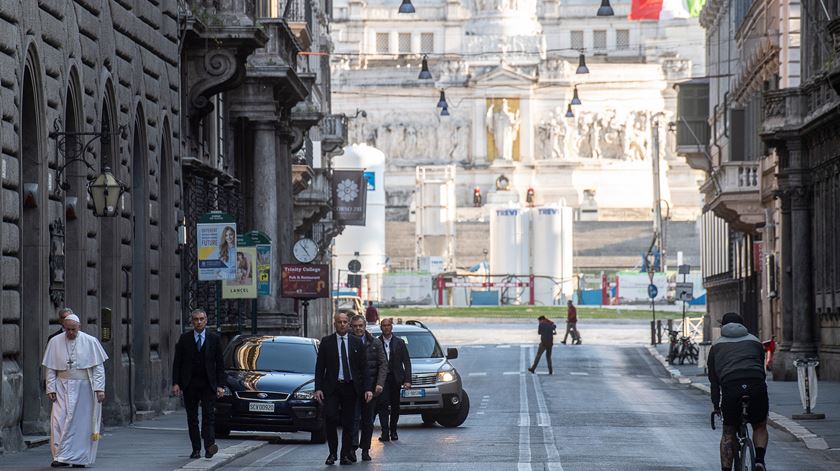 Papa faz peregrinação em Roma. Foto: Vatican Media/EPA