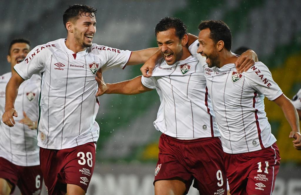 Fred marcou dois golos e passou a ser o segundo melhor marcador da história do Fluminense Foto: Luis Robayo/Reuters Fred marcou dois golos e passou a ser o segundo melhor marcador da história do Fluminense Foto: Luis Robayo/Reuters