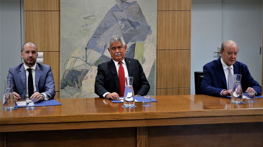 Frederico Varandas (Sporting), Luís Filipe Vieira (Benfica) e Pinto da Costa (FC Porto) recebidos pelo primeiro-ministro, António Costa. Foto: António Cotrim/Lusa