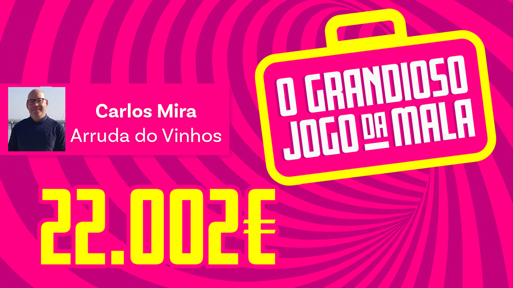 O Carlos Mira ganhou 22.002€ no Grandioso Jogo da Mala