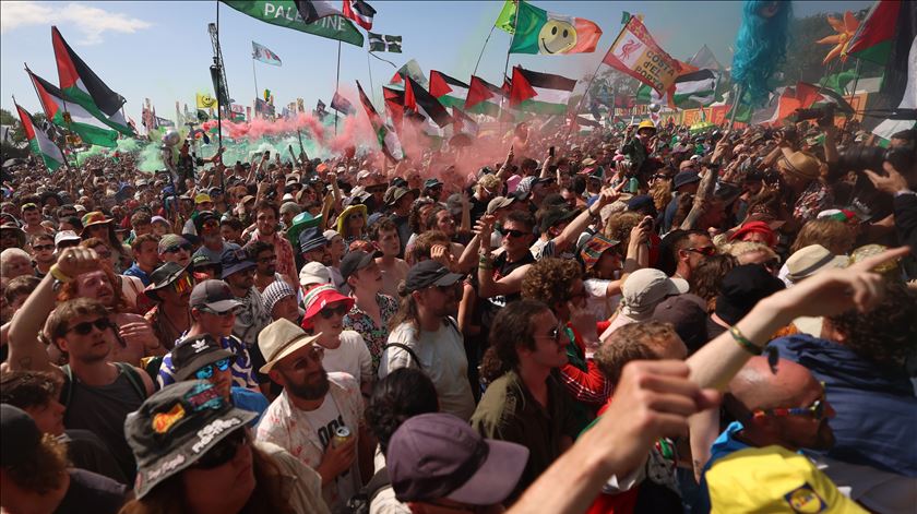 Festival de Glastonbury, um dos maiores do mundo. Foto: Andy Rain/EPA Festival de Glastonbury, um dos maiores do mundo. Foto: Andy Rain/EPA